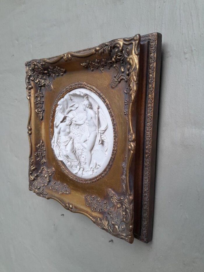 A 20TH Century Ornately Gilt Framed Cast Composite Marble Plaque - Image 3