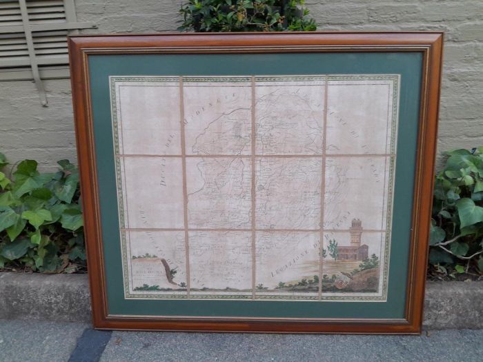 An Antique Circa 1821 Large Geographical Map by Oliveri Bernardino - Image 2