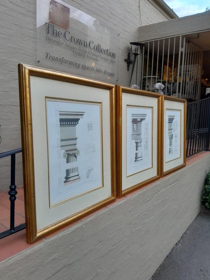 A 20TH Century Set of Five Architectural Engravings In Gold Frames - Image 4