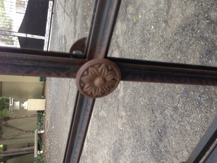 Wrought Iron Arched Window Pane Mirror - Rust - Image 4