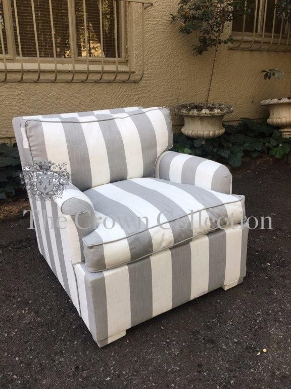 tub chairs striped fabric