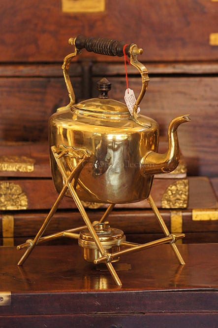 Vintage Brass Teapot With Burner & Stand - The Crown Collection