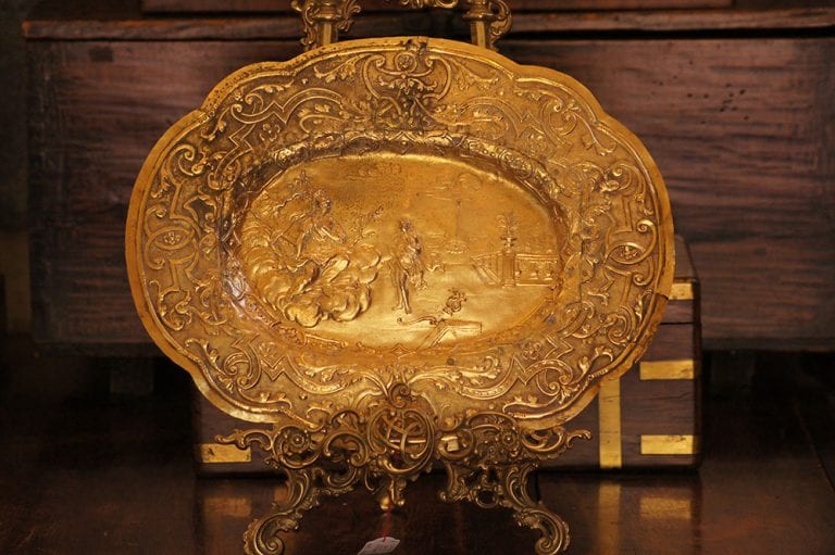 Ornate Antique Brass Tray (Excludes Easel)