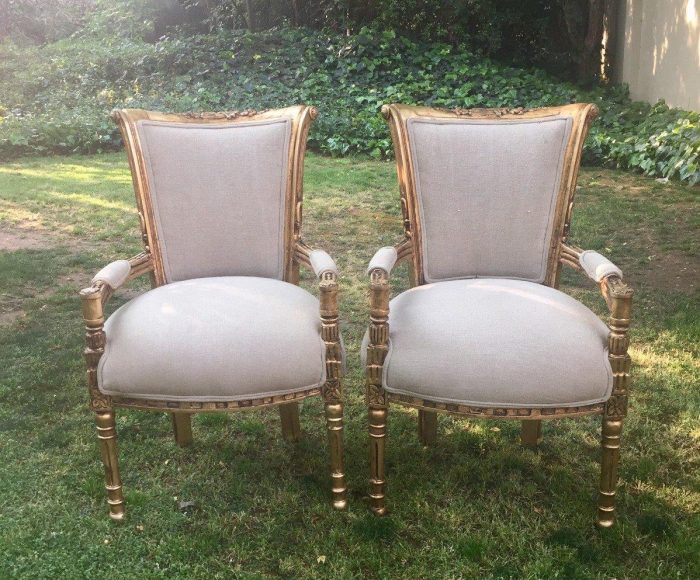 Pair of Gilded Armchairs