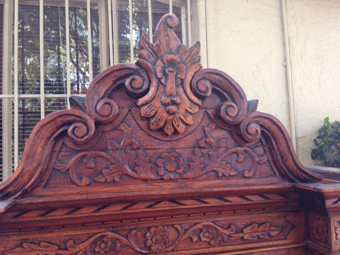 Rare 19TH Century Renaissance solid walnut buffet hutch server with marble top. Italian. Circa 1800 - Image 12