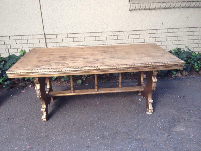 A Hand Gilded Ornately Carved Entrance / Refectory / Dining / Drinks Table (A marble or granite top can be added or a beveled mirror top (8-Seater) - Image 2