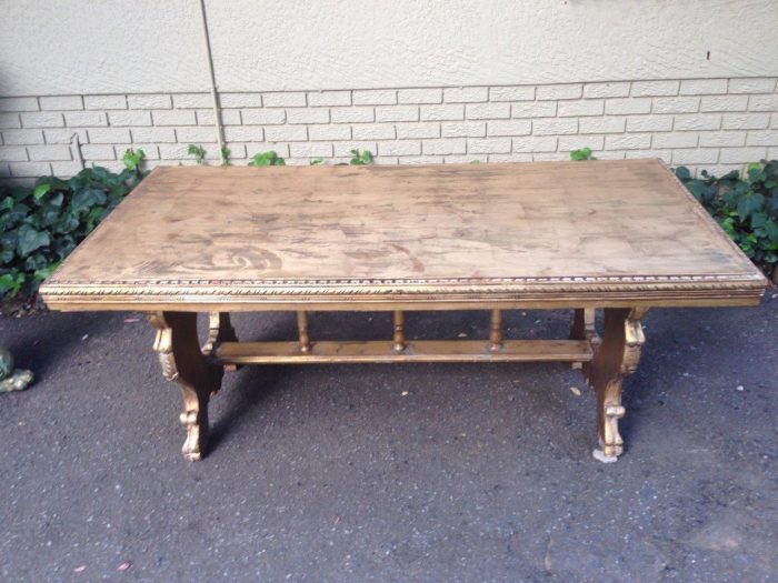 A Hand Gilded Ornately Carved Entrance / Refectory / Dining / Drinks Table (A marble or granite top can be added or a beveled mirror top (8-Seater) - Image 4