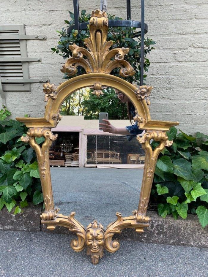 Ornately carved and gilded mirror