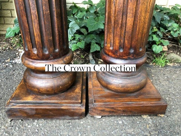 Pair of Carved Wooden Columns 2mH and base 400cm - Image 6