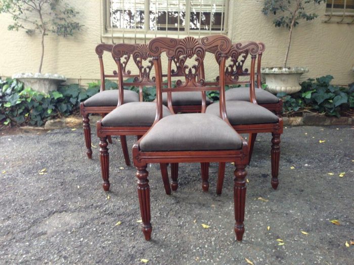 A Set Of Six William Iv Mahogany Dining Chairs