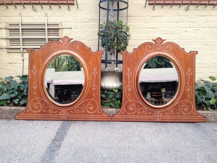 A Pair of Late Victorian Mahogany Framed Mirrors