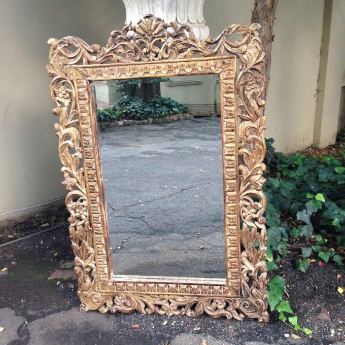 A Gilt Painted Wooden Mirror