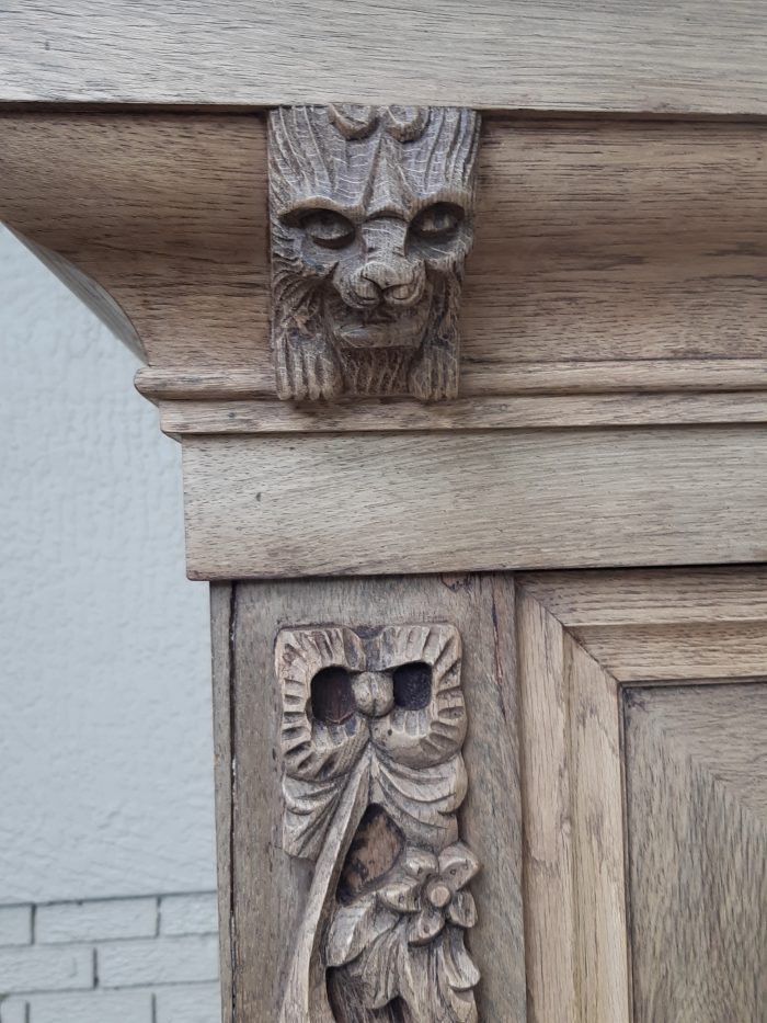 A Dutch Bleached / Natural Oak Kussekas/Cabinet Circa 1900 - Image 11