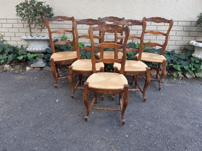 Set Of 6 French Oak Chairs