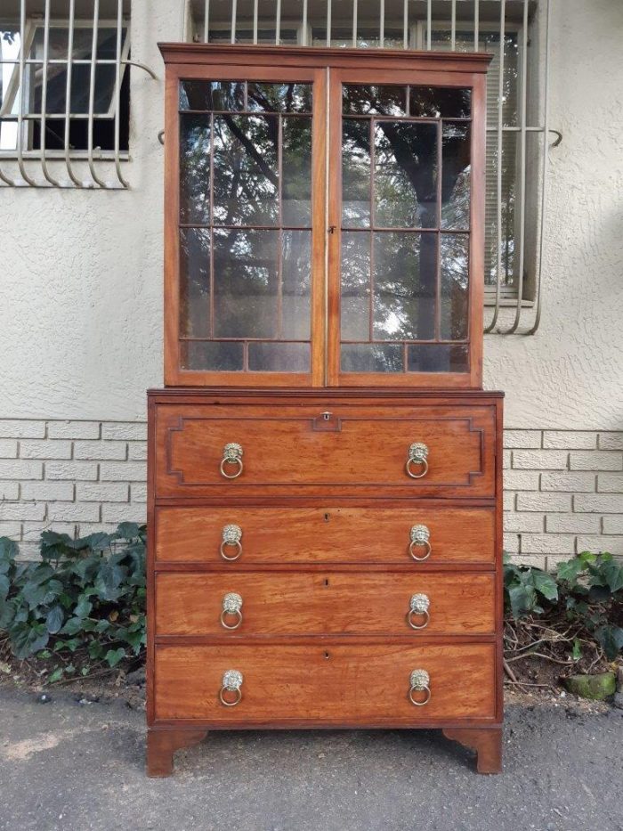 A George Iii Plum-Pudding Mahogany Secretaire