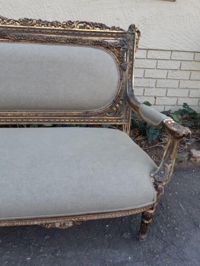 French Style Gilded Settee - Image 6