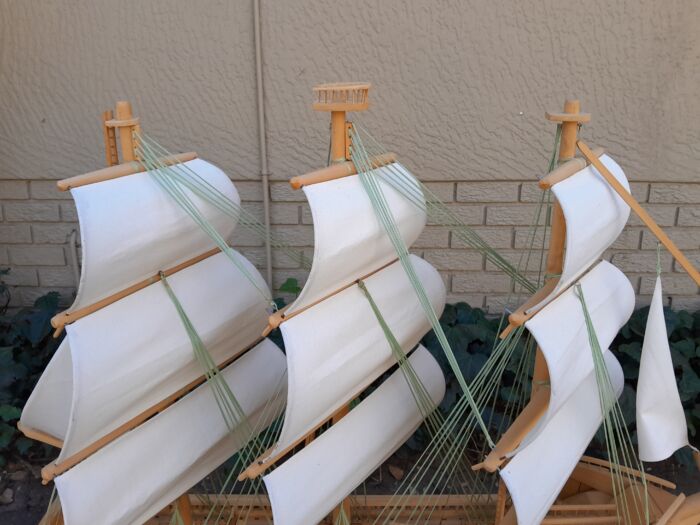 A 20th Century Hand Carved Wooden Model Ship of Large Proportions - Image 13