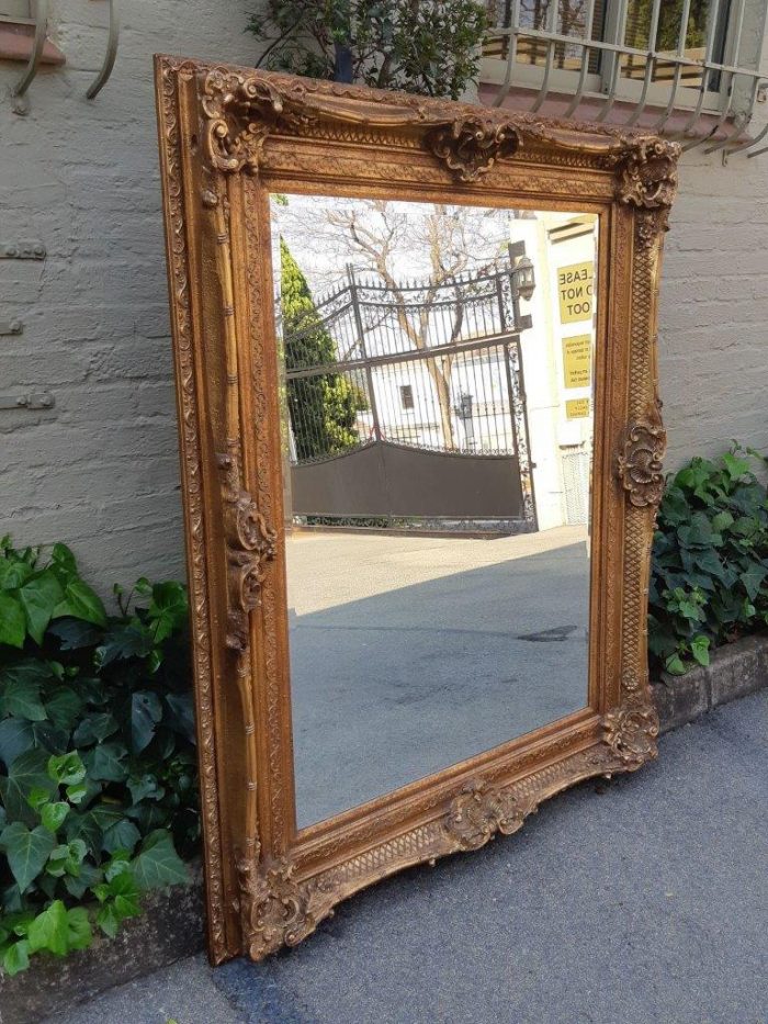 Large gilt-painted bevelled mirror - Image 2