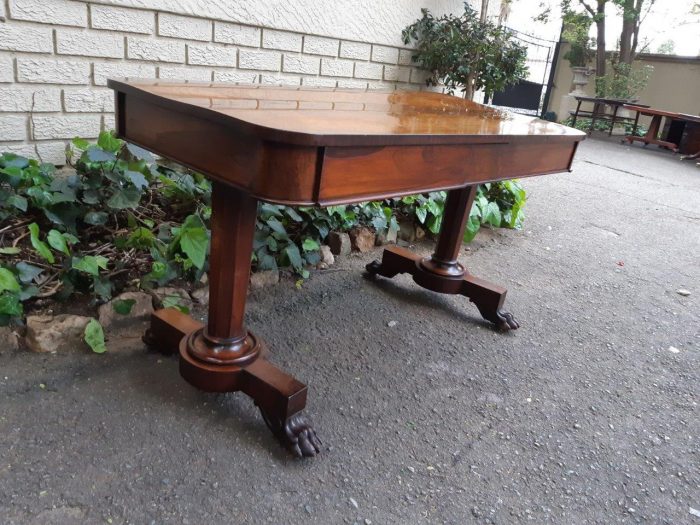 William IV rosewood library table, with two graduating drawers - Image 4