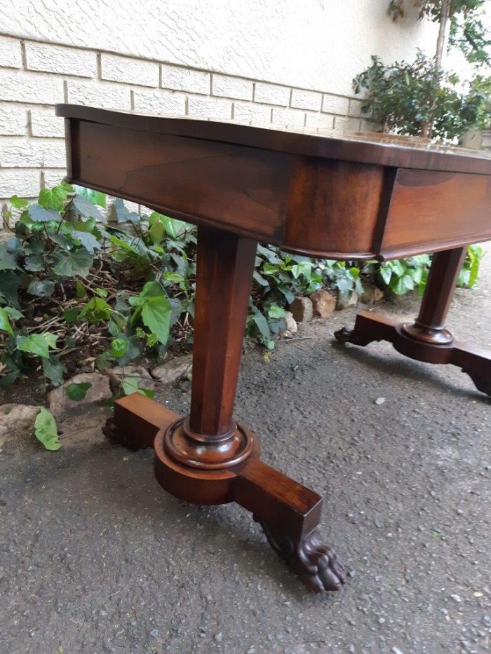 William IV rosewood library table, with two graduating drawers - Image 5