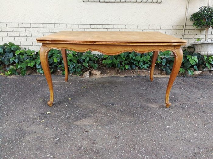 French Walnut Parquetry Extending Dining Table Parquetry Top