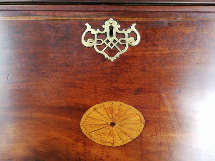 Edwardian Cubin Mahogany Secretaire With Inlaid Marquetry On Shaped Bracket Feet - Image 10