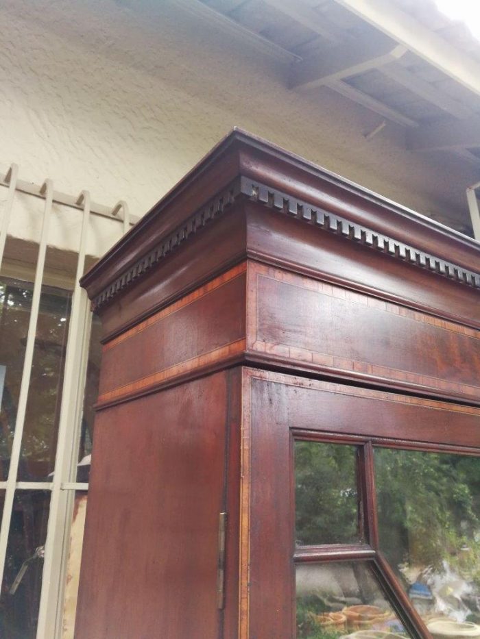 Edwardian Cubin Mahogany Secretaire With Inlaid Marquetry On Shaped Bracket Feet - Image 11