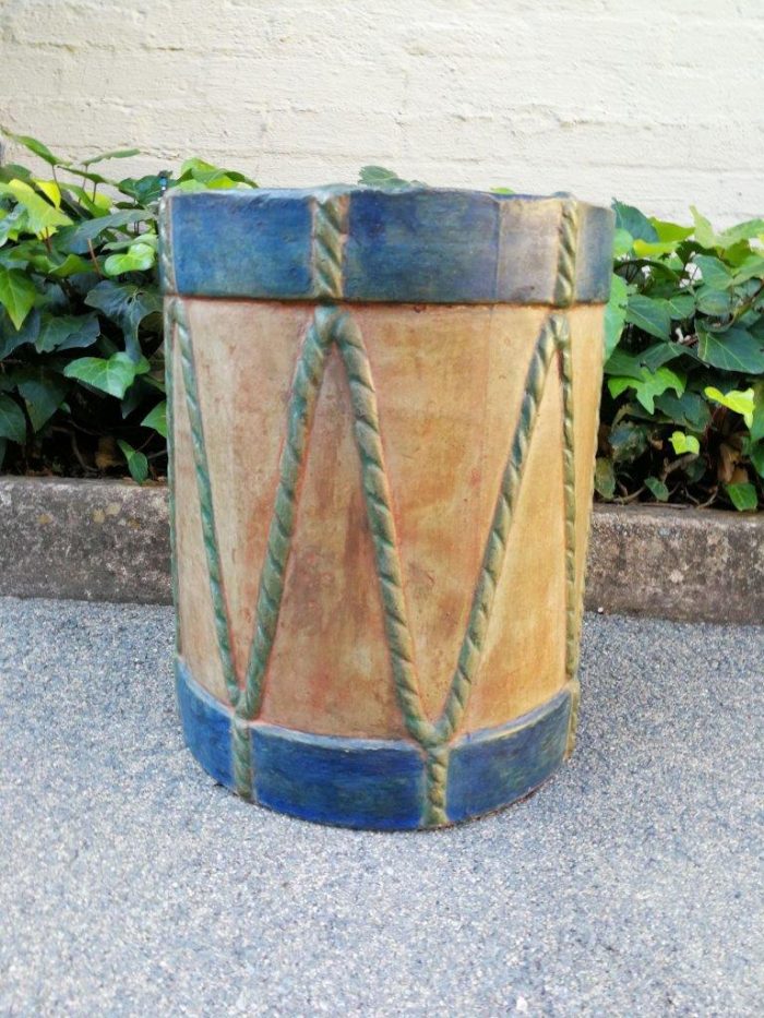 A Stone Hand Painted Drum Table