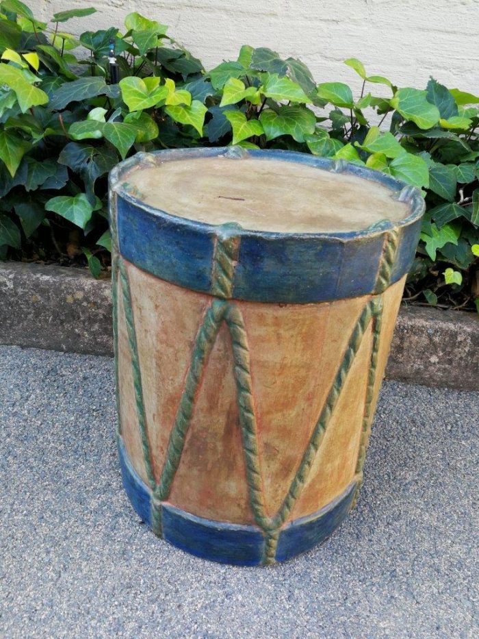 A Stone Hand Painted Drum Table - Image 2