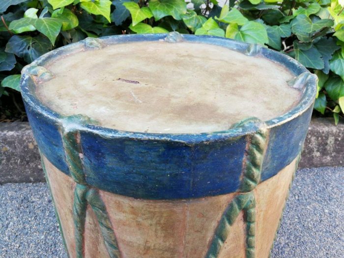 A Stone Hand Painted Drum Table - Image 4