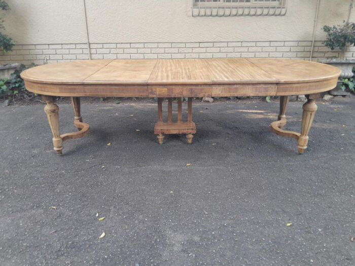 An Early 20th Century French Style Walnut Dining Table in a Contemporary Bleached Finish