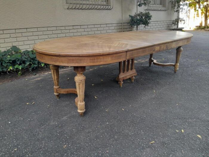 An Early 20th Century French Style Walnut Dining Table in a Contemporary Bleached Finish - Image 3