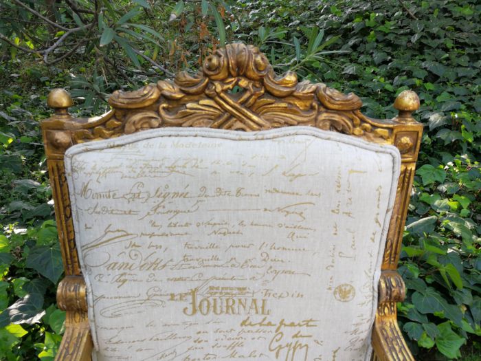 Pair of 19th Century style gilded and carved armchairs - Image 5