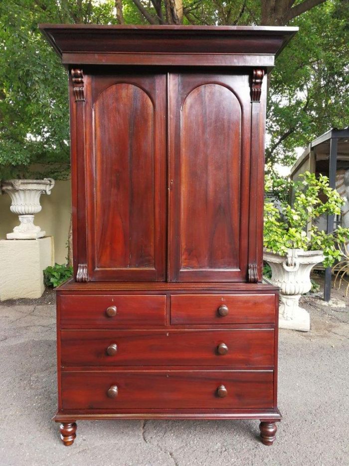 19th Century Cape Stinkwood Linen Press Circa 1860s