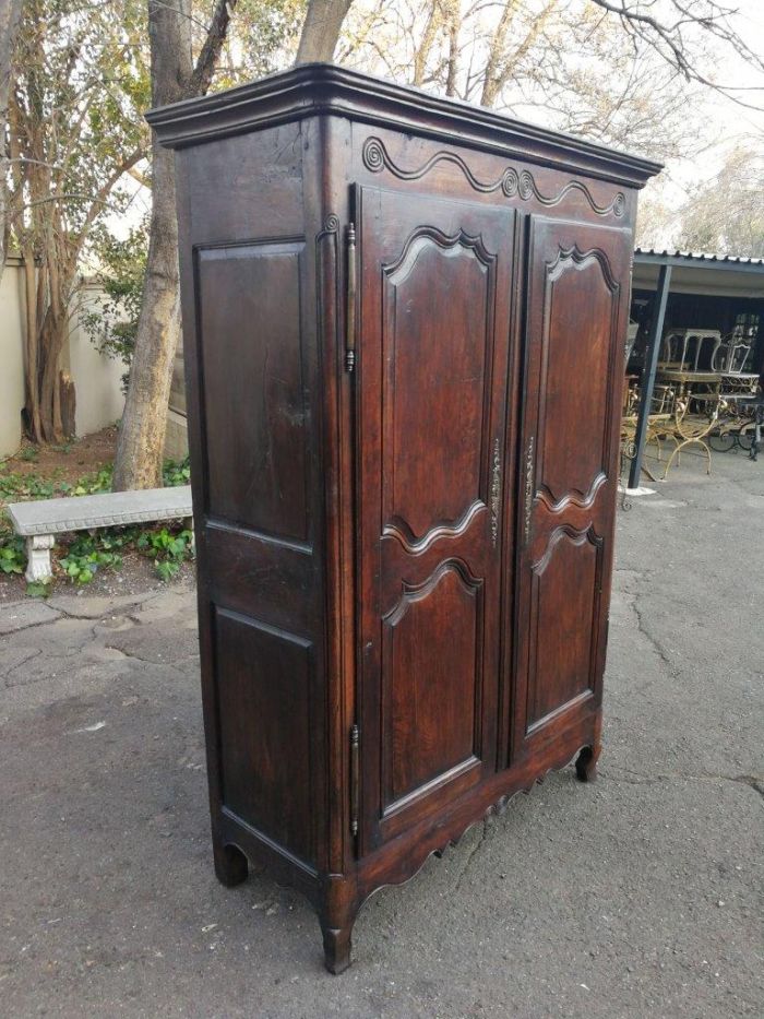 19th Century French Provincial Oak Armoire With Key - Image 3