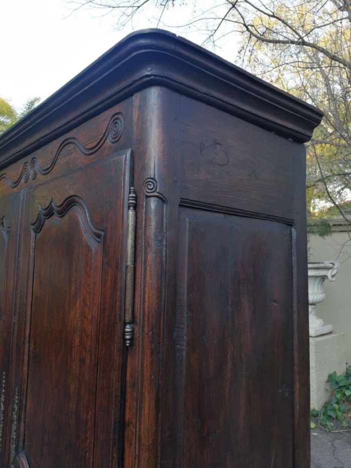 19th Century French Provincial Oak Armoire With Key - Image 8