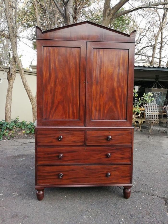 Late Victorian Mahogany Linen Press