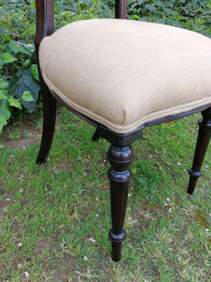 A Set Of 6 Victorian Carved Bustle Back Chairs - Image 8