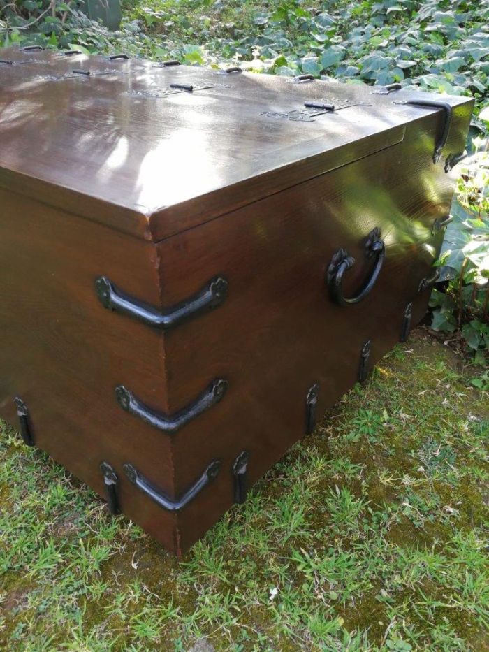 A Korean Elm Badaji Chest With Metal & Iron Lock & Handles - Image 9