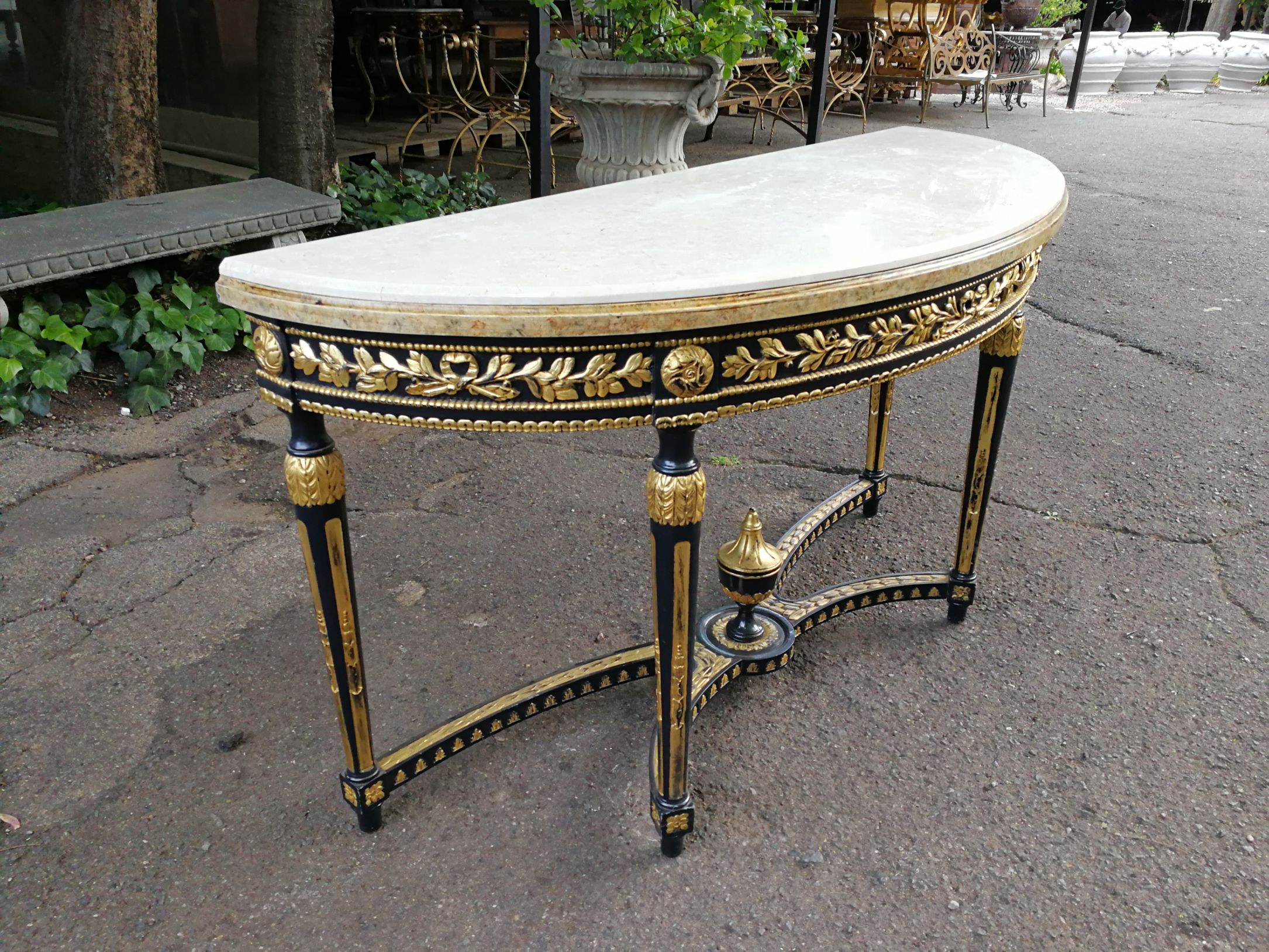 antique half moon table for sale