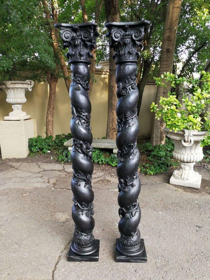 A Pair of 17th Century Baroque Flemish barley-twist Columns