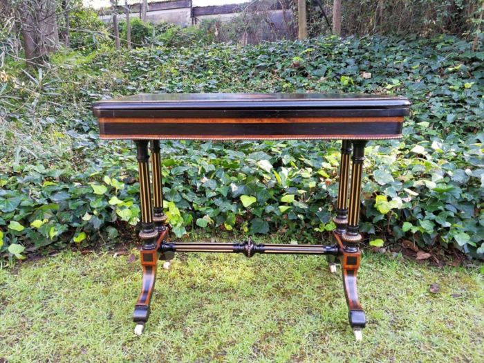 Walnut and Ormolu Card/Stretcher Table