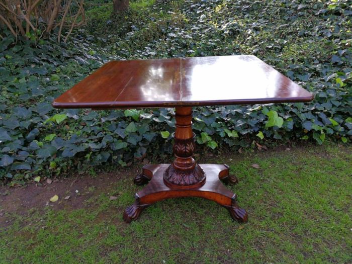 A Victorian Mahogany Folding Tea Table - Image 4