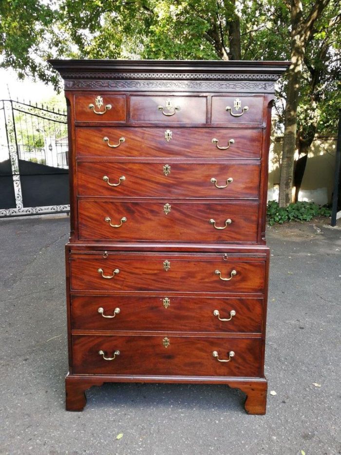 A George Iii Mahogany Tallboy On Chest