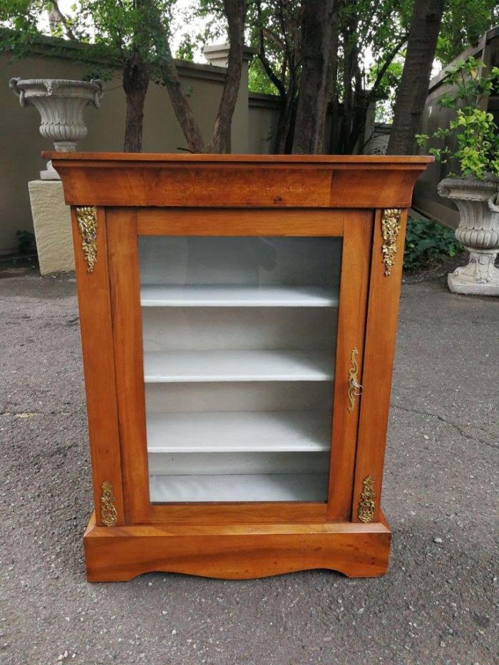 Mahogany and Burr-walnut Pier Cabinet with Lock and Key