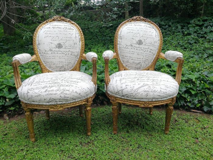 A Pair Of Early 20th Century French Style Gilded Wooden Bergère Armchairs Nd