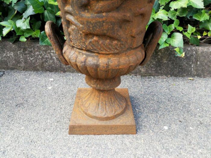 A Pair Of 20th Century French Cast Iron Planters / Urns - Image 5