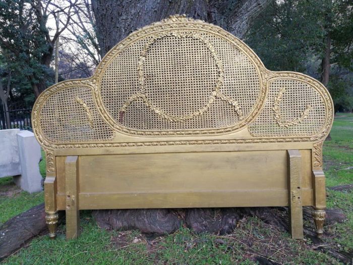 A French Style Carved And Gilded King Size Headboard