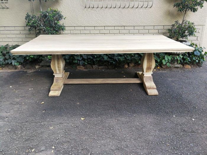 A Large French Style Caved Wooden Refectory / Dining Table