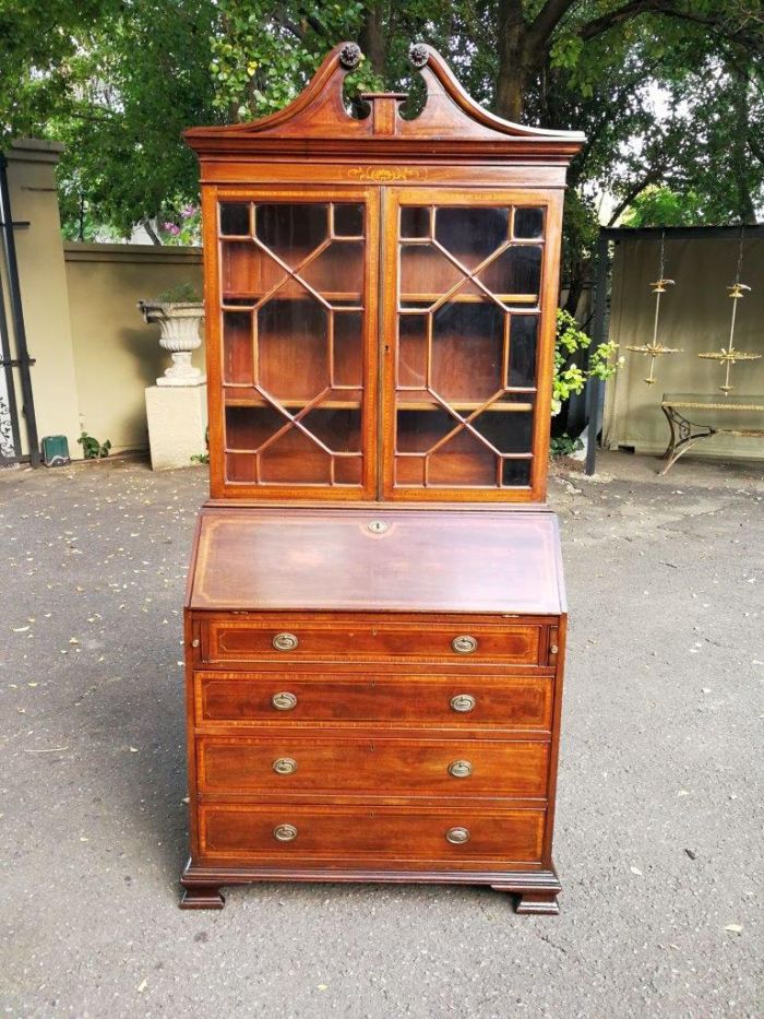 A George Lll Mahogany Secretaire Bookcase